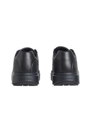 Tenis Negro Con Suela Gruesa Y Estampado De Monograma En Relieve Calvin Klein