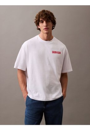 Camiseta Blanca Vert Logo Graphic Crewneck Calvin Klein