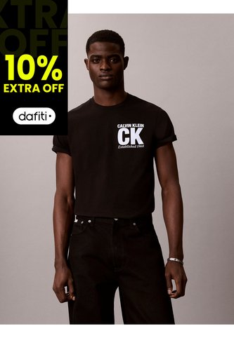 Camiseta Negra Con Gráfico De Logo Calvin Klein Calvin Klein