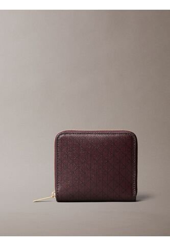Billetera Café Cuadrada Con Cremallera Y Monograma Calvin Klein Calvin Klein
