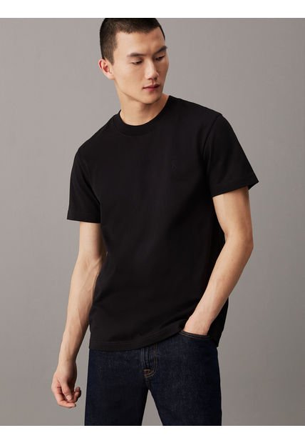 Camiseta Negra De Punto Pesado Calvin Klein