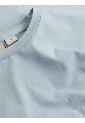 Camiseta Azul De Algodón Con Parche De Goma Calvin Klein