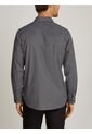 Camisa Gris De Cuadros De Sarga Elástica Calvin Klein de Calvin Klein
