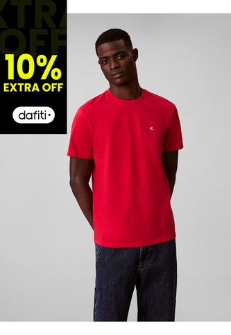 Camiseta Roja Con Micro Monograma Bordado Calvin Klein Calvin Klein