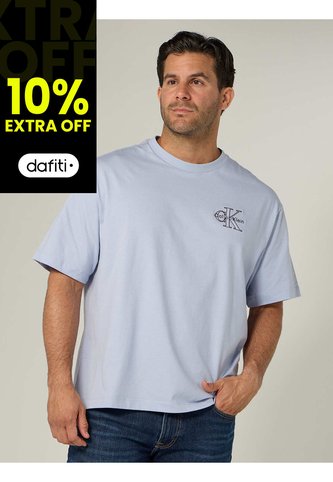 Camiseta Gris Con Gráfico De Monograma Calvin Klein Calvin Klein Calvin Klein