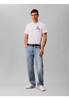 Camiseta Blanca Con Monograma Gráfico Calvin Klein