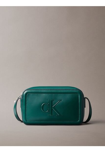 Bolso Azul Cruzado Con Logo Monograma Grabado Calvin Klein