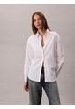 Camisa Blanca Abotonada Con Logo Estampado All Over Calvin Klein de Calvin Klein