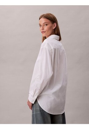 Camisa Blanca Abotonada Con Logo Estampado All Over Calvin Klein