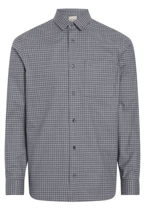 Camisa Gris De Cuadros De Sarga Elástica Calvin Klein