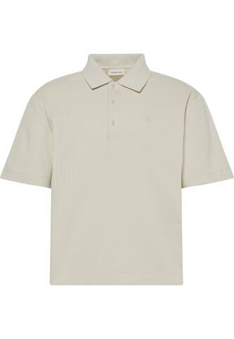 Polo Beige Relaxed De Manga Corta Con Tejido De Canalé Calvin Klein Calvin Klein