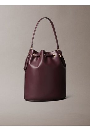 Bolso Marrón Saco Con Logo Monograma Grabado Calvin Klein