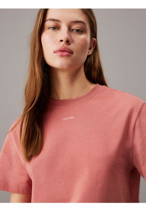 Camiseta Rosada Con Logo Nano Calvin Klein
