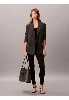 Bolso Negro Tote Con Logo Monograma Con Bolsito Calvin Klein