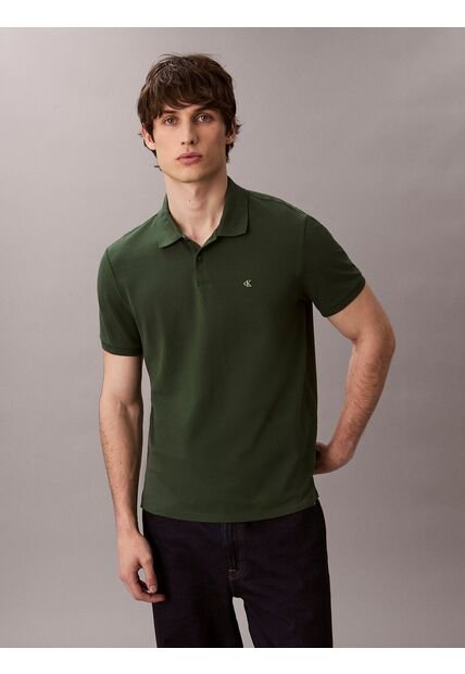 Polo Verde Clásico De Piqué De Algodón Calvin Klein