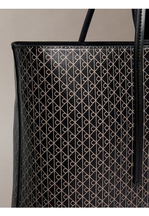 Bolso Negro Tote Con Logo Monograma Con Bolsito Calvin Klein