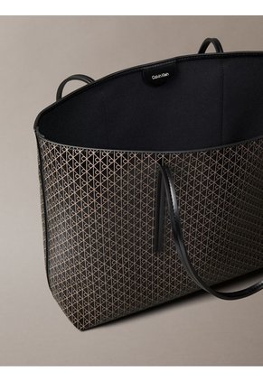 Bolso Negro Tote Con Logo Monograma Con Bolsito Calvin Klein