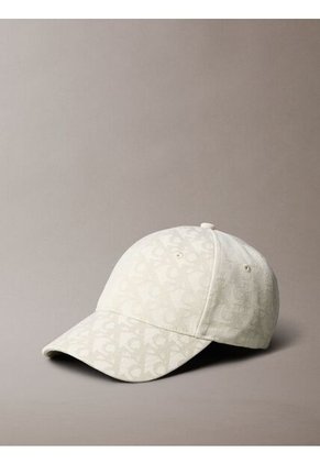 Gorra Beige Con Monograma Calvin Klein