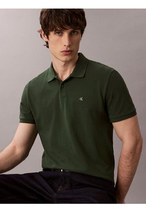 Polo Verde Clásico De Piqué De Algodón Calvin Klein