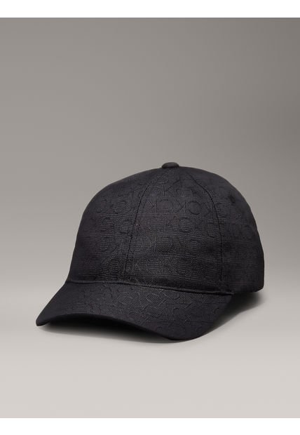 Gorra Negra De Jacquard Con Logo Calvin Klein