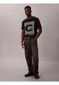 Camiseta Negra De Manga Corta Con Estampado Gráfico A Rayas Calvin Klein de Calvin Klein