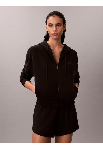 Buzo Negro De Estar Por Casa Con Capota Y Cremallera Calvin Klein