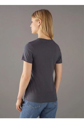 Camiseta Negra Slim Con Logotipo Tonal Calvin Klein