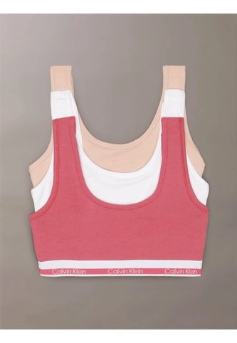 Pack Rosado Para Niña De 3 Sujetadores Varsity De Algodón Stretch Calvin Klein Calvin Klein