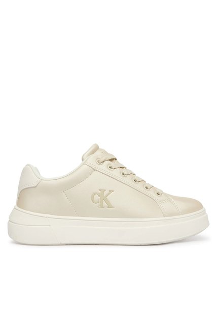 Tenis Beige Bajos Con Cordones Calvin Klein