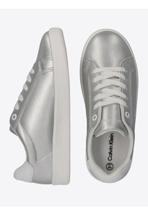 Tenis Plateado Bajos Con Cordones Calvin Klein