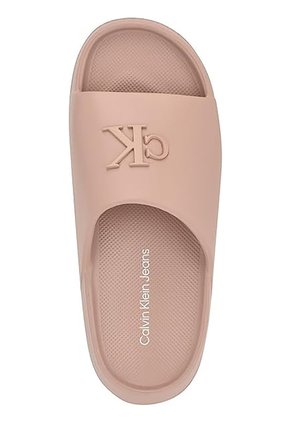 Sandalias Beige Con Monograma En Relieve Calvin Klein