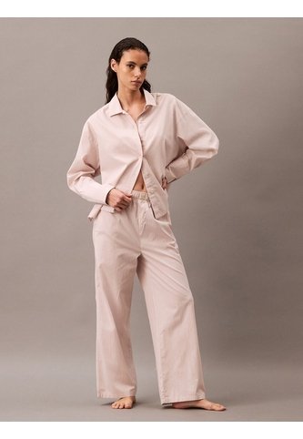 Pantalón Blanco Largo Ancho De Pijama - Cotton Poplin Calvin Klein Calvin Klein