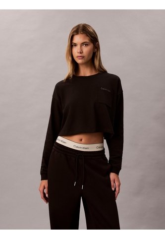 Saco Negro De Estar En Casa Cropped Con Logo Calvin Klein Calvin Klein
