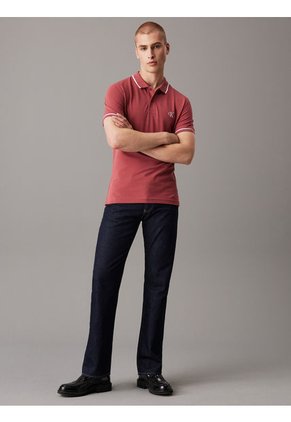 Polo Rojo Slim Con Ribete En Contraste Calvin Klein