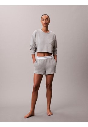 Saco Gris De Estar En Casa Cropped Con Logo Calvin Klein