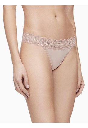 Pantie Beige En Microfibra Tipo Tanga Calvin Klein