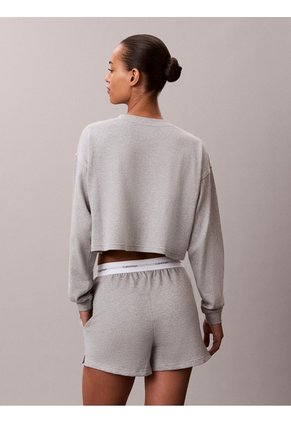 Saco Gris De Estar En Casa Cropped Con Logo Calvin Klein