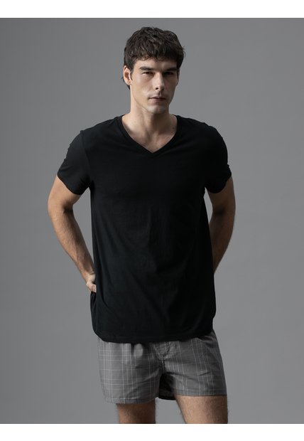 Pack Negro De 3 Camisetas Con Cuello V - Cotton Classics Calvin Klein