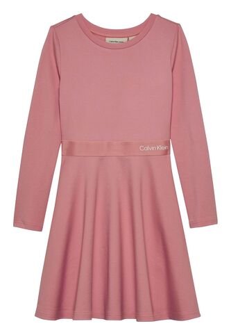 Vestido Rosado De Manga Larga Con Detalle Cinta Calvin Klein Calvin Klein