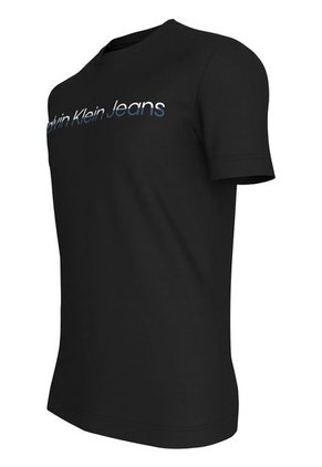 Camiseta Negra Con Logo Institutional Bicolor Calvin Klein
