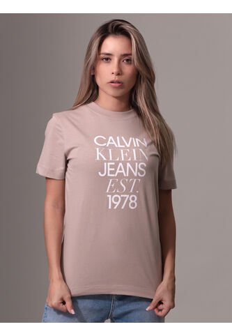 Camiseta Rosada Regular Con Logo Mixed Calvin Klein Calvin Klein