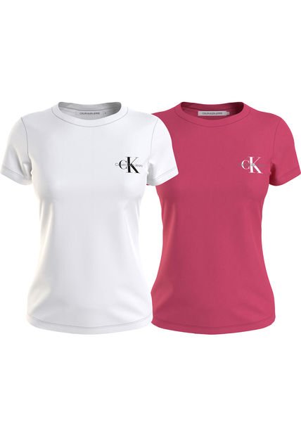 Pack De 2 Camisetas Con Logo Mujer  Calvin Klein