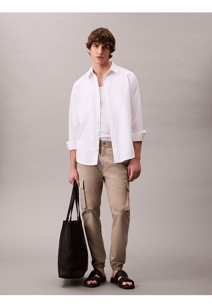 Pantalones Beige Cargo Skinny De Ripstop Calvin Klein