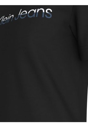 Camiseta Negra Con Logo Institutional Bicolor Calvin Klein