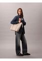 Bolso Beige Tote Para Portátil Con Logo En Jacquard Calvin Klein de Calvin Klein