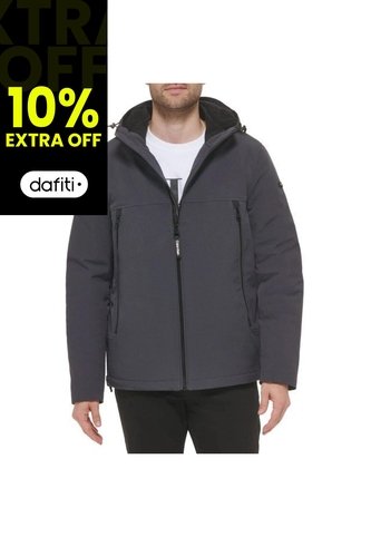Chaqueta Gris Soft Shell Con Capota Y Forro De Sherpa Calvin Klein Calvin Klein