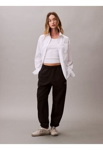 Jogger Negro De Felpa Con Monograma Estampado Calvin Klein Calvin Klein