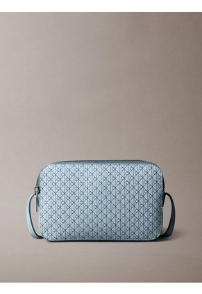 Bolso Azul Cruzado Con Logo Monograma En Todo El Artículo Calvin Klein