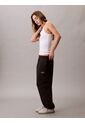 Jogger Negro De Felpa Con Monograma Estampado Calvin Klein de Calvin Klein