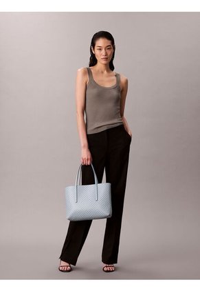 Bolso Azul Tote Pequeño Con Logo Calvin Klein